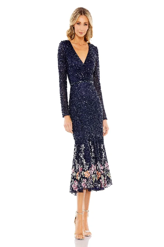 Midi dresses with mesh inserts for a trendy and breathable option Mac Duggal 5589