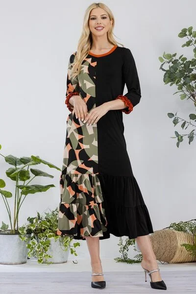 Midi dresses with fringe details for a fun and energetic style Full Size Color Block Midi Dress Plus Size Midi dresses with fringe details for a fun and energetic style Full Size Color Block Midi Dress Plus Size