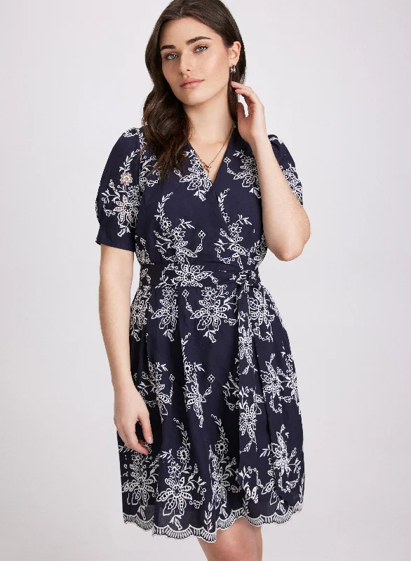 Ruffled mini dresses for a romantic touch Embroidered Floral Dress