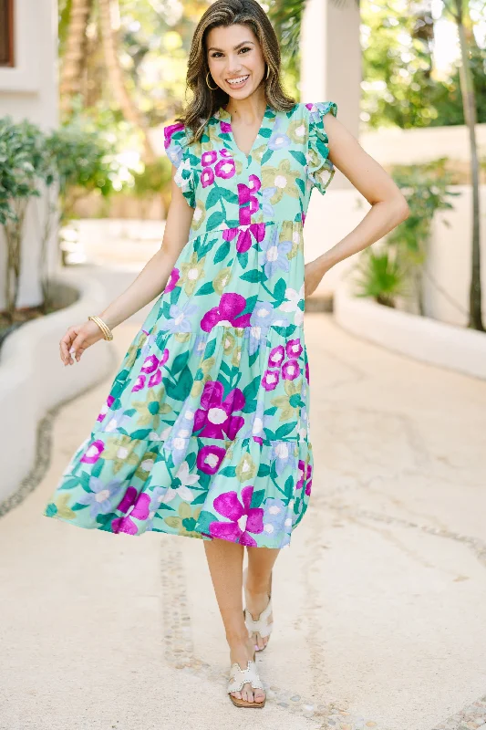 Midi dresses with patchwork patterns for a one - of - a - kind style Created Beauty Sage Green Floral Midi Dress Midi dresses with patchwork patterns for a one - of - a - kind style Created Beauty Sage Green Floral Midi Dress