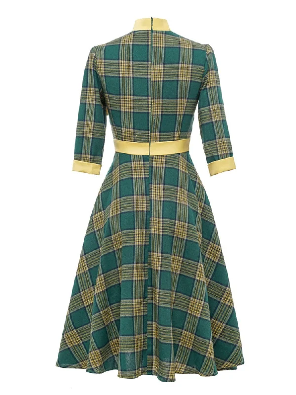 Midi dresses with embroidered accents for a unique and detailed design BerriesJam - 2024 Tonval Bow Neck Plaid 3/4 Length Sleeve Midi Dress Midi dresses with embroidered accents for a unique and detailed design BerriesJam - 2024 Tonval Bow Neck Plaid 3/4 Length Sleeve Midi Dress