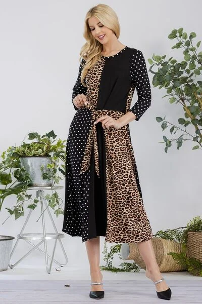 Midi dresses with off - the - shoulder necklines for a flirty look Full Size Multi Pattern Front Tie Midi Dress Plus Size Midi dresses with off - the - shoulder necklines for a flirty look Full Size Multi Pattern Front Tie Midi Dress Plus Size