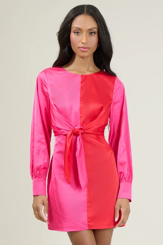Mini dresses with puff sleeves for a vintage look Karie Color Block Mini Dress