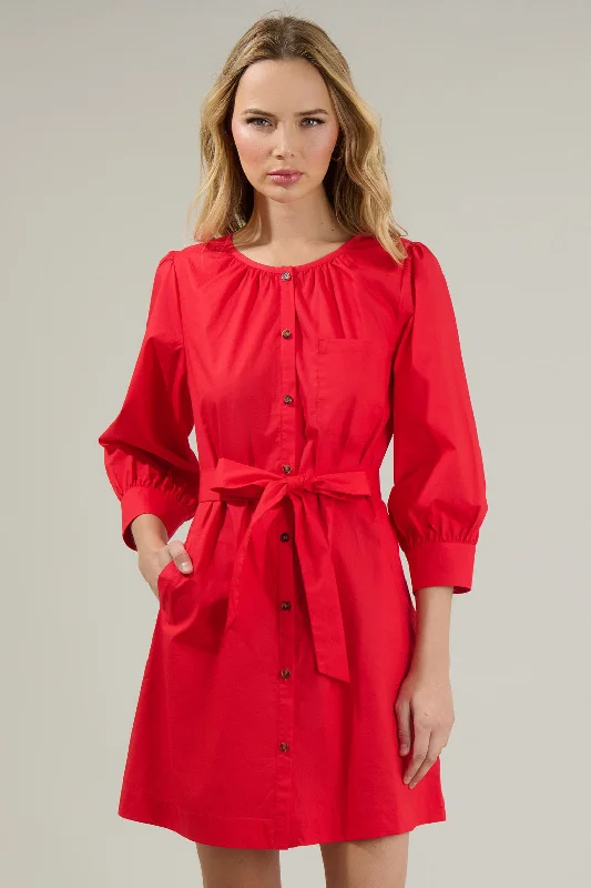 Ruffled mini dresses for a romantic touch Kalina Button Up Mini Dress
