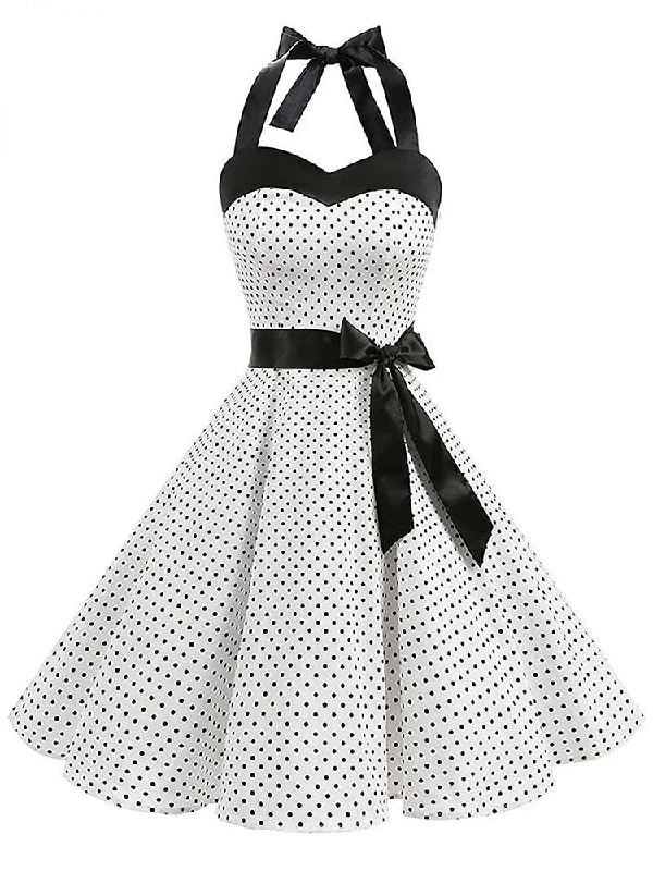 Midi dresses with asymmetric hems for a fashion - forward and dynamic appearance BerriesJam - 2024 Polka Dot Print Retro Halter Pin Up Rockabilly Party Dress Midi dresses with asymmetric hems for a fashion - forward and dynamic appearance BerriesJam - 2024 Polka Dot Print Retro Halter Pin Up Rockabilly Party Dress