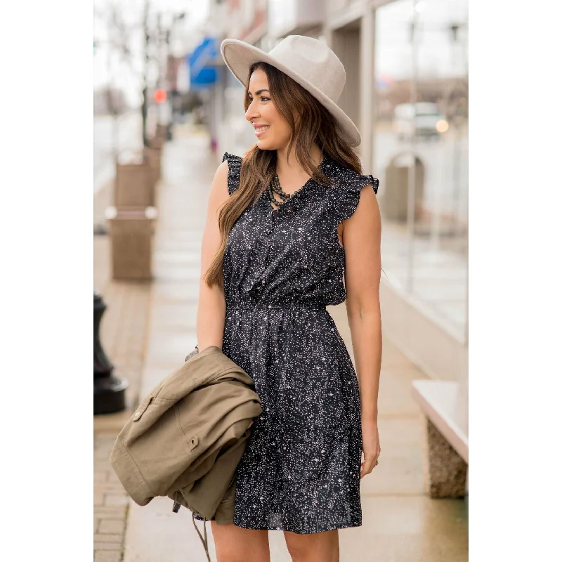 Midi dresses with pleated bodices for a classic and tailored look Splatter Dot Ruffle Dress