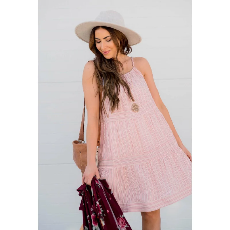 Midi dresses with cotton - blend materials for everyday comfort Tiered Stripe Tank Dress Midi dresses with cotton - blend materials for everyday comfort Tiered Stripe Tank Dress