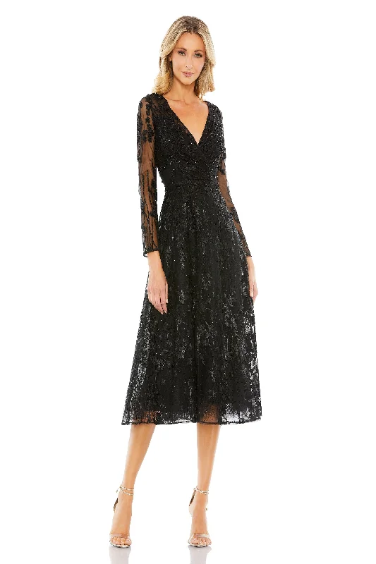 Midi dresses with fringe details for a fun and energetic style Mac Duggal 20404