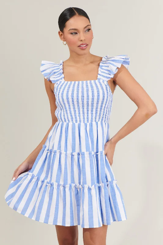 Velvet mini dresses for autumn weddings Fays Striped Smocked Mini Dress