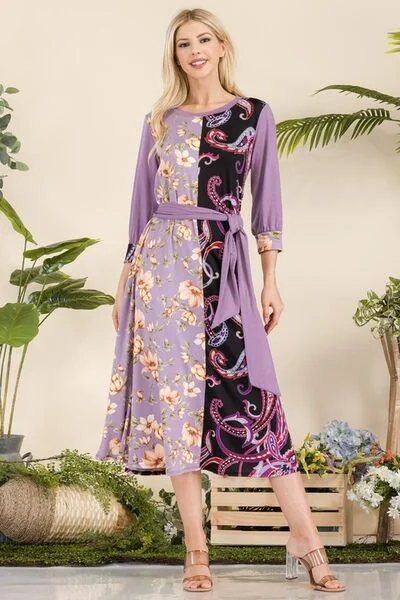 Sheath midi dresses with beaded embellishments for a formal occasion Full Size Paisley And Floral Contrast Tent Midi Dress Plus Size Sheath midi dresses with beaded embellishments for a formal occasion Full Size Paisley And Floral Contrast Tent Midi Dress Plus Size