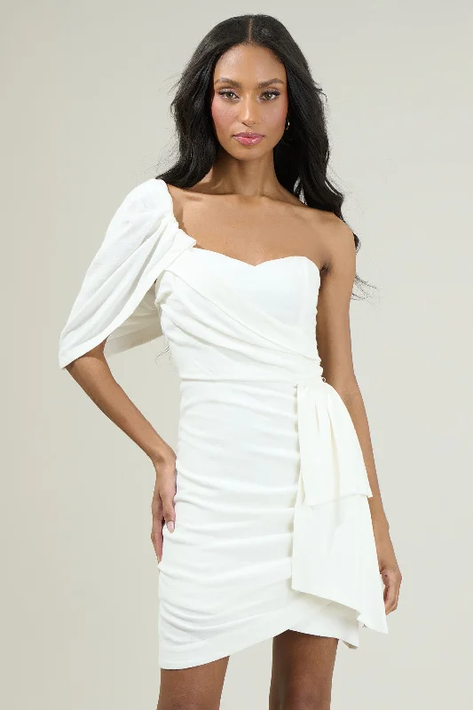 Mini dresses with one - shoulder designs Shirley Pleated Mini Dress