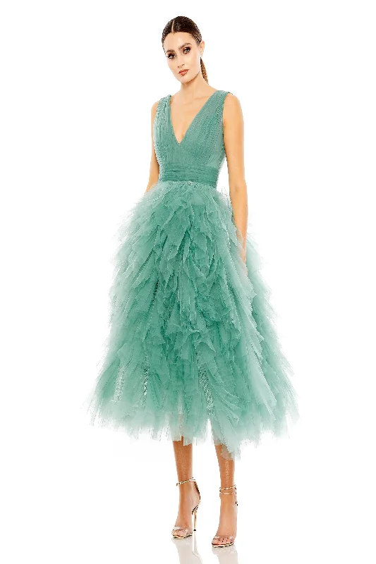 Midi dresses with off - the - shoulder necklines for a flirty look Mac Duggal 20411