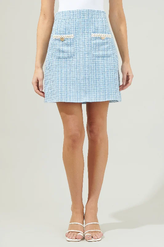 Mini dresses with off - the - shoulder styles Fairy Floss Tweed Mini Skirt