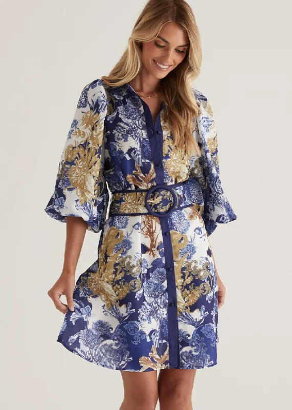 Plaid mini dresses for fall fashion Tavana Dress - Navy Chateau