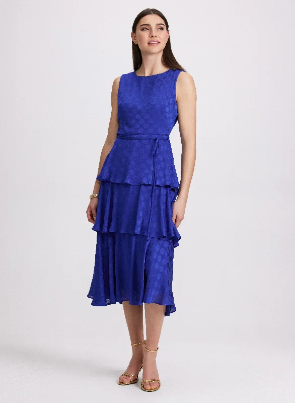 Mini dresses with embroidered details for a unique touch Tiered Dot Dress
