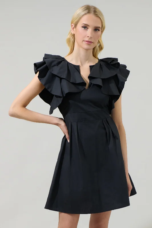 Mini dresses with keyhole necklines Wilma Ruffle Mini Dress