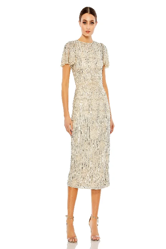 Midi dresses with off - the - shoulder necklines for a flirty look Mac Duggal 5575