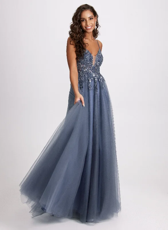 Mini dresses with wrap - around styles Floral Appliqué Maxi Dress