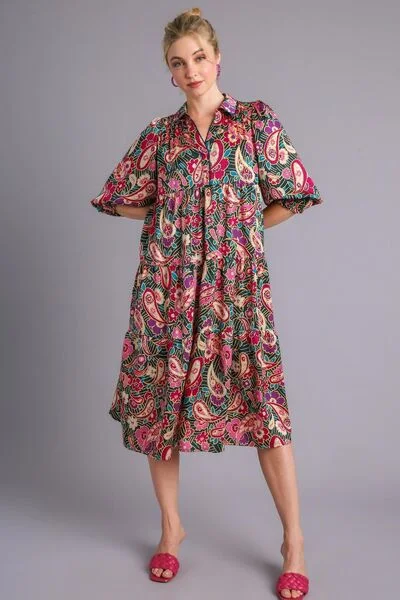 Midi dresses with polka dot prints for a playful summer outfit Full Size Paisley Print Satin Tiered Midi Dress Midi dresses with polka dot prints for a playful summer outfit Full Size Paisley Print Satin Tiered Midi Dress