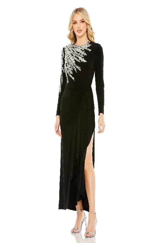 Midi dresses with tiered skirts for a bohemian festival look Mac Duggal 42050