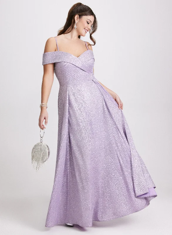 Mini dresses with fringe for a bohemian style Glitter Off-The-Shoulder Dress