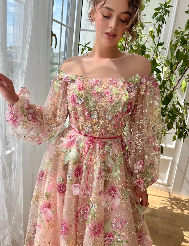 Mini dresses with button - down fronts Morning Glow Blossom Gown