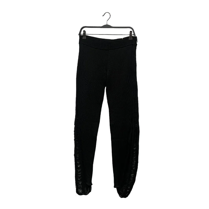 Bell - Bottom Style Women's Denim Pants with Embroidered DetailsDION LEE/Bottoms/XS/BLK/Cotton/DISTRESSED