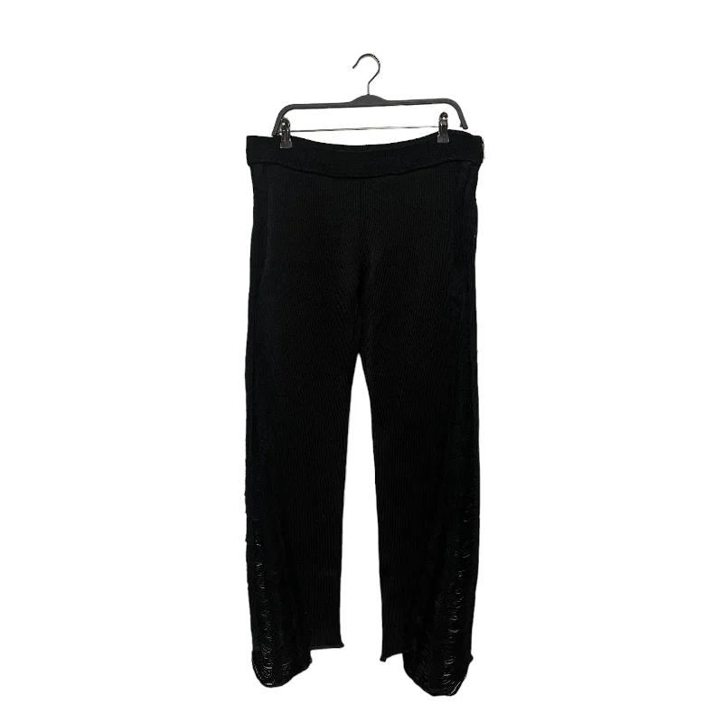 Flare Leg Women's Satin Trousers for a Glamorous Night OutDION LEE/Bottoms/L/BLK/Cotton/DISTRESSED Flare Leg Women's Satin Trousers for a Glamorous Night OutDION LEE/Bottoms/L/BLK/Cotton/DISTRESSED