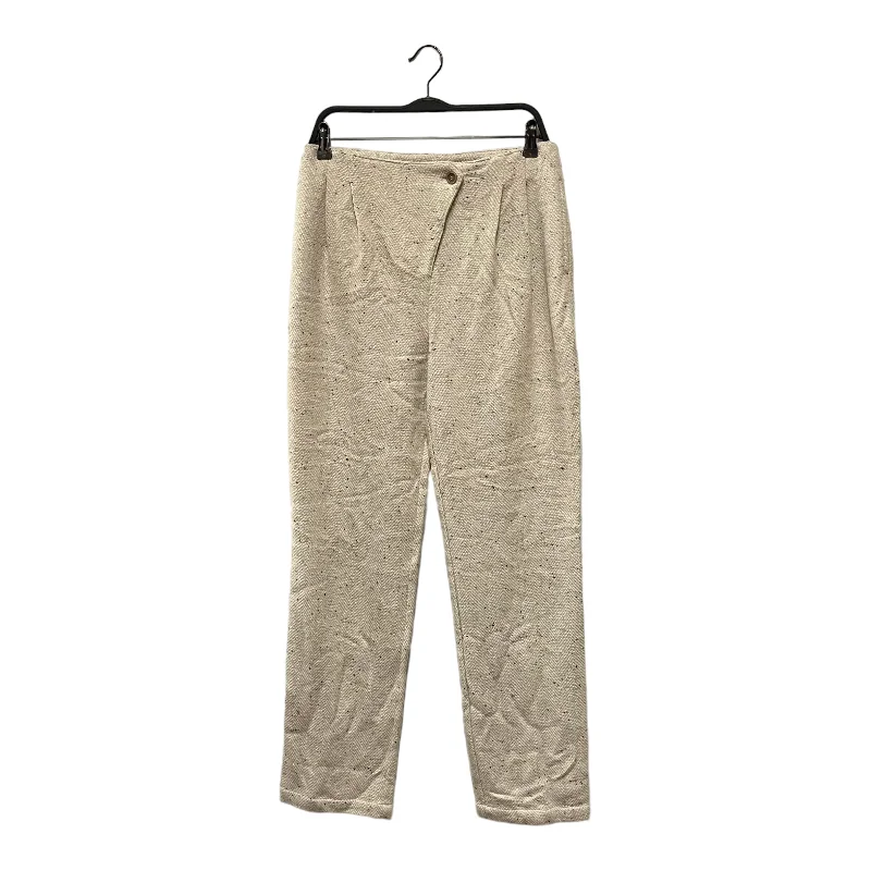 Cigarette Style Women's Printed Linen Blend Pants for Casual DaysANNIE BING/Straight Pants/36/All Over Print/Wool/CRM/ Cigarette Style Women's Printed Linen Blend Pants for Casual DaysANNIE BING/Straight Pants/36/All Over Print/Wool/CRM/