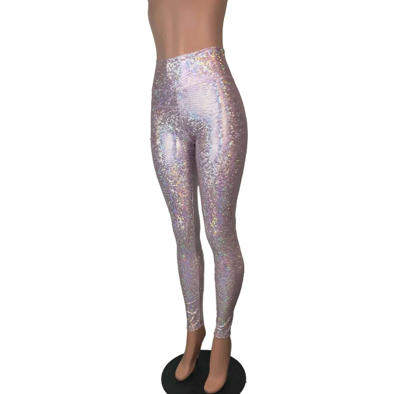 Plus Size Women's Drawstring - Waist Loungewear Pants in Soft FabricsBlush Pink Shattered Glass Holographic Leggings Pants Plus Size Women's Drawstring - Waist Loungewear Pants in Soft FabricsBlush Pink Shattered Glass Holographic Leggings Pants