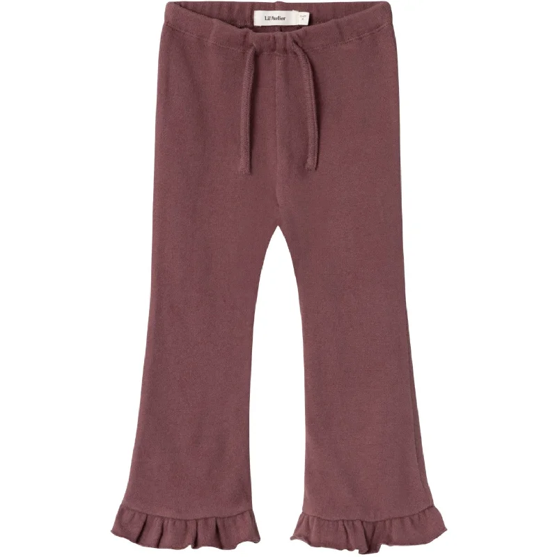 Cigarette Style Women's Printed Linen Blend Pants for Casual DaysLil'Atelier Rose Brown Thoro Har Bootcut Pants Cigarette Style Women's Printed Linen Blend Pants for Casual DaysLil'Atelier Rose Brown Thoro Har Bootcut Pants