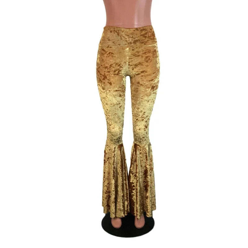 Bootcut Style Women's Stretch Denim Jeans in Dark WashHigh Waisted Bell Bottom Flares - Gold Crushed Velvet Bootcut Style Women's Stretch Denim Jeans in Dark WashHigh Waisted Bell Bottom Flares - Gold Crushed Velvet