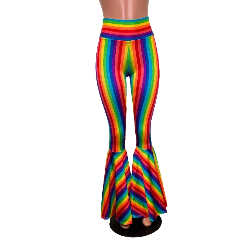 Plus Size Women's Cargo Pants with Multiple Pockets for HikingRainbow Stripe Pride High Waist Bell Bottom Flares Plus Size Women's Cargo Pants with Multiple Pockets for HikingRainbow Stripe Pride High Waist Bell Bottom Flares