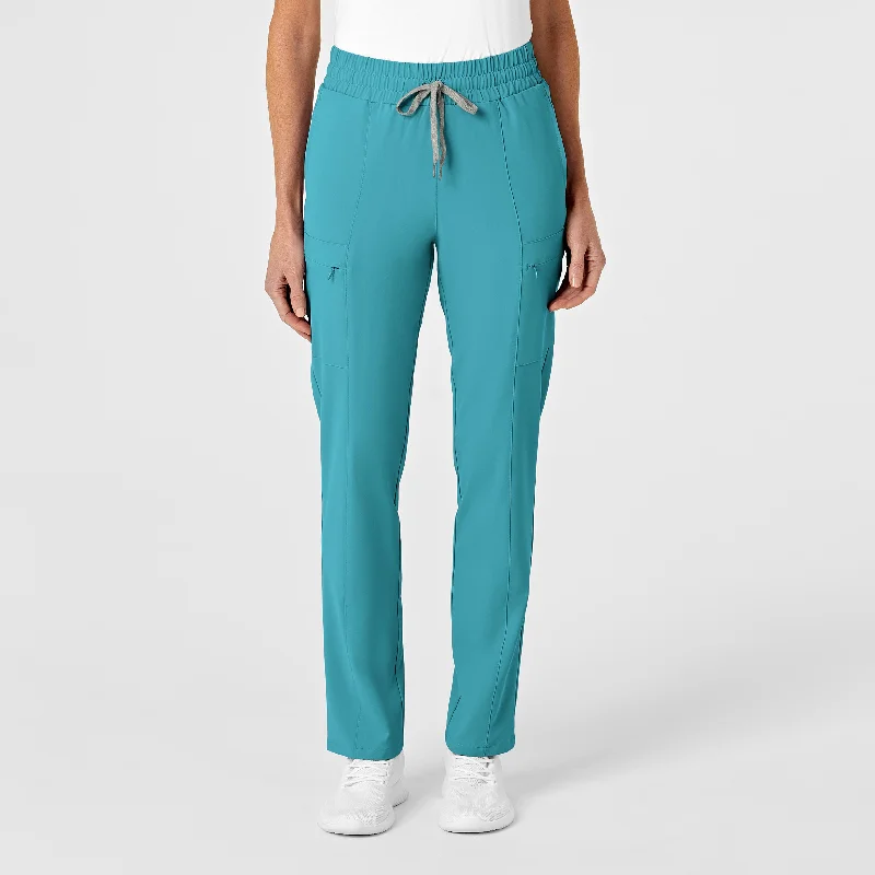 Straight - Leg Women's Vegan Leather Pants for a Chic LookRENEW Women's High Waist Slim Leg Scrub Pant - Teal Blue Straight - Leg Women's Vegan Leather Pants for a Chic LookRENEW Women's High Waist Slim Leg Scrub Pant - Teal Blue