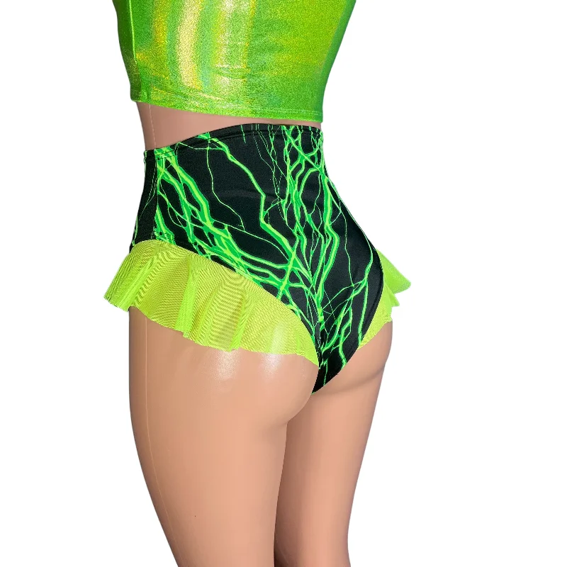 Palazzo Style Women's Printed Trousers in Bohemian PatternsRuffle Hot Pants High-Waisted Cheeky Bikini in Green Lightning Palazzo Style Women's Printed Trousers in Bohemian PatternsRuffle Hot Pants High-Waisted Cheeky Bikini in Green Lightning