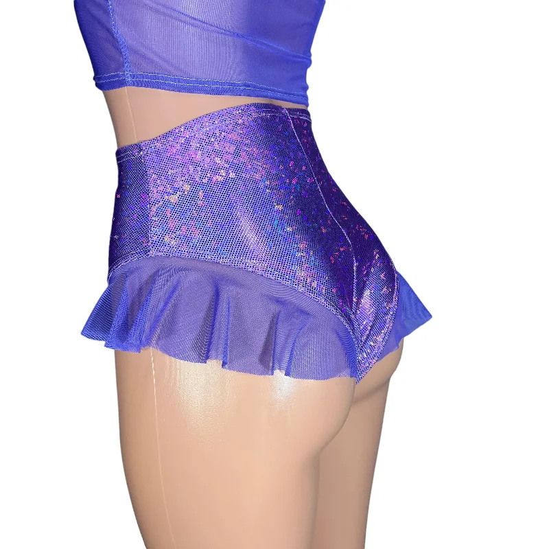 Plus Size Women's Pleated Front Dress Pants for Office WearRuffle Hot Pants High-Waisted Cheeky Bikini in Lavender Shattered Glass Plus Size Women's Pleated Front Dress Pants for Office WearRuffle Hot Pants High-Waisted Cheeky Bikini in Lavender Shattered Glass