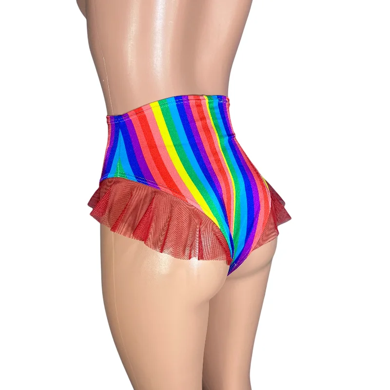 Plus Size Women's Elastic - Waist Culottes in Earth TonesRuffle Hot Pants High-Waisted Cheeky Bikini in Rainbow Stripe Plus Size Women's Elastic - Waist Culottes in Earth TonesRuffle Hot Pants High-Waisted Cheeky Bikini in Rainbow Stripe