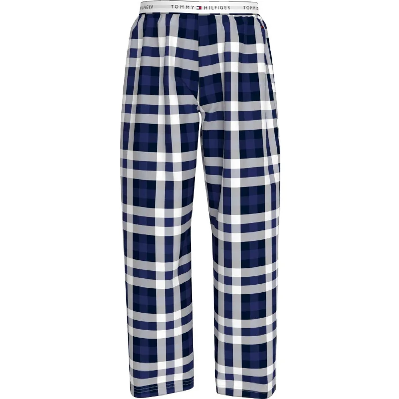 Bell - Bottom Style Women's Denim Pants with Embroidered DetailsTommy Hilfiger Heritage Check Midi Blue Ink Flannel Pants Print Bell - Bottom Style Women's Denim Pants with Embroidered DetailsTommy Hilfiger Heritage Check Midi Blue Ink Flannel Pants Print