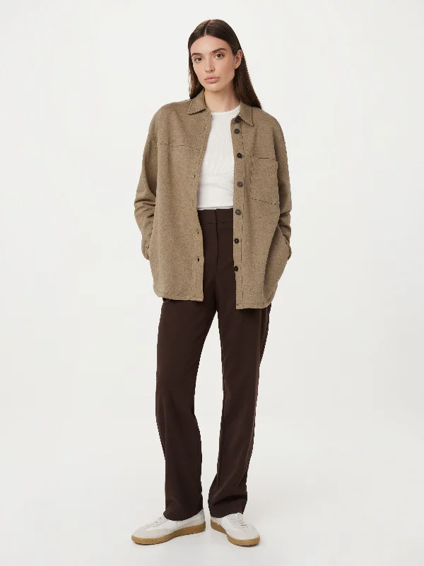 Oversized Women's Checkered Blazers in Black and White for a Trendy StyleThe French Terry Overshirt in Champagne Oversized Women's Checkered Blazers in Black and White for a Trendy StyleThe French Terry Overshirt in Champagne