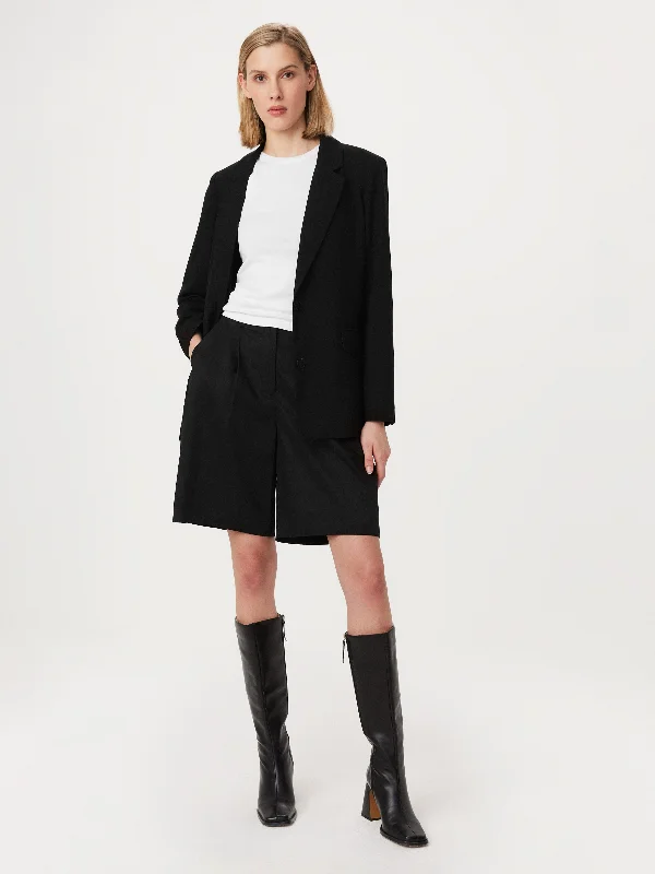Plus Size Women's Faux Fur - Trimmed Blazers in Black for a Luxurious LookThe Relaxed Single Breasted Blazer in Black Plus Size Women's Faux Fur - Trimmed Blazers in Black for a Luxurious LookThe Relaxed Single Breasted Blazer in Black