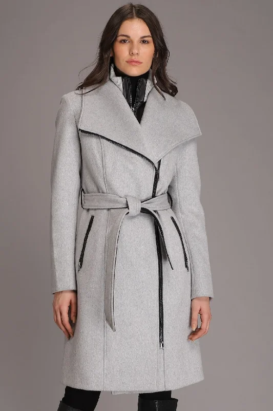 Women's cropped leather coats with silver studs for an edgy lookAERYN