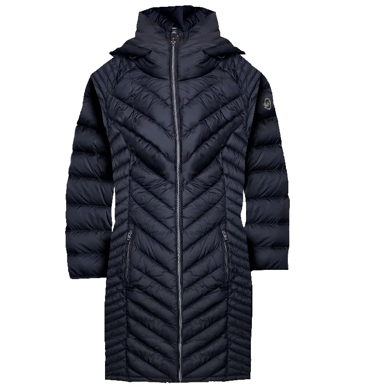 Hooded women's puffer coats in neon colors for high - visibility sportsMichael Michael Kors Women's Black Chevron Double Layer Zipper 3/4 Hooded Packable Coat Hooded women's puffer coats in neon colors for high - visibility sportsMichael Michael Kors Women's Black Chevron Double Layer Zipper 3/4 Hooded Packable Coat