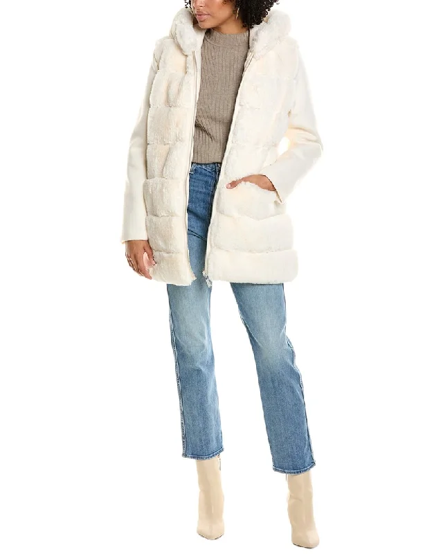 Hooded women's puffer coats in neon colors for high - visibility sportsSam Edelman Mixed Media Wool-Blend Puffer Coat Hooded women's puffer coats in neon colors for high - visibility sportsSam Edelman Mixed Media Wool-Blend Puffer Coat