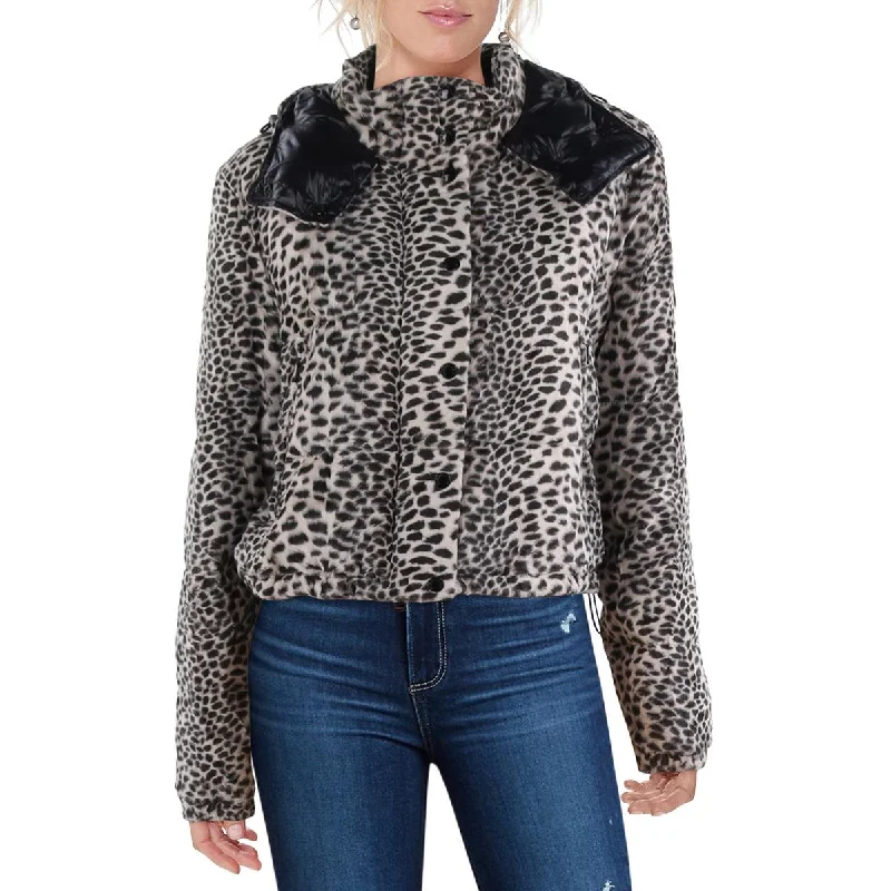 Women's waterproof parka coats with multiple pockets for practicalityAvoine Womens Faux Fur Animal Print Puffer Jacket Women's waterproof parka coats with multiple pockets for practicalityAvoine Womens Faux Fur Animal Print Puffer Jacket