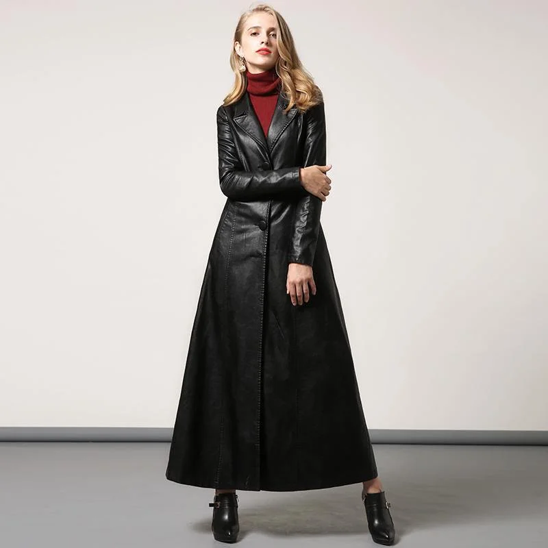 Belted women's cashmere coats in soft pastels for a luxurious feelblack PU long coat women slim fit stylish elegant lapel collar maxi trench coats Belted women's cashmere coats in soft pastels for a luxurious feelblack PU long coat women slim fit stylish elegant lapel collar maxi trench coats