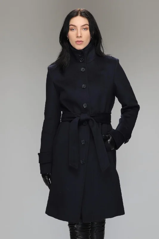 Women's cropped leather coats with silver studs for an edgy lookBRENNA