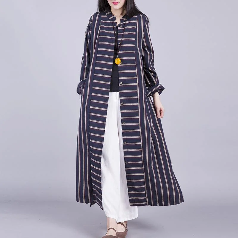 Women's cropped leather coats with silver studs for an edgy lookChic stand collar linen shirt outwear linen black striped coat autumn Women's cropped leather coats with silver studs for an edgy lookChic stand collar linen shirt outwear linen black striped coat autumn