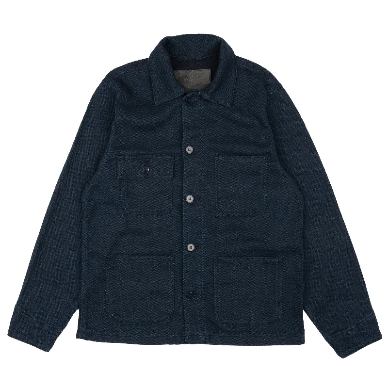 Women's reversible down coats with two - tone designs for versatile stylingChore Coat - Yagasuri Denim Women's reversible down coats with two - tone designs for versatile stylingChore Coat - Yagasuri Denim