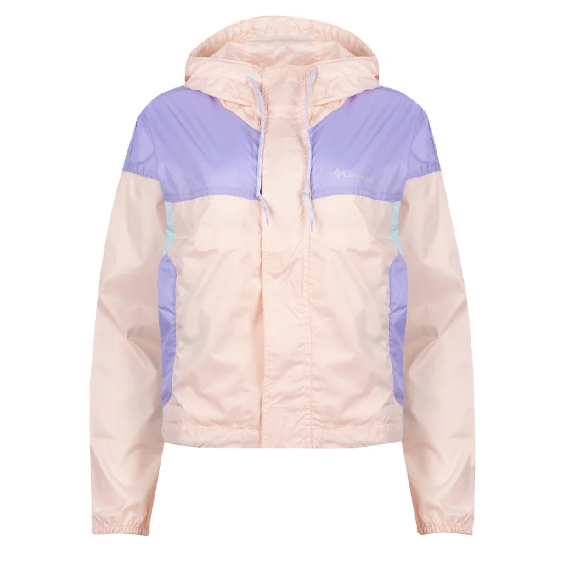 Shearling - lined women's leather coats for ultimate warmth and luxuryColumbia Womens Flash Challenger Cropped Windbreaker Peach Blossom / Frosted