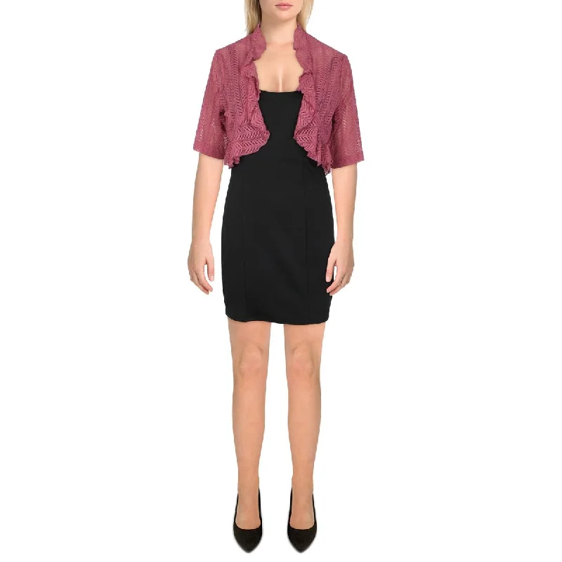 Plus Size Women's Faux Fur - Trimmed Blazers in Black for a Luxurious LookConnected Apparel Womens Petites Knit Ruffled Bolero Plus Size Women's Faux Fur - Trimmed Blazers in Black for a Luxurious LookConnected Apparel Womens Petites Knit Ruffled Bolero